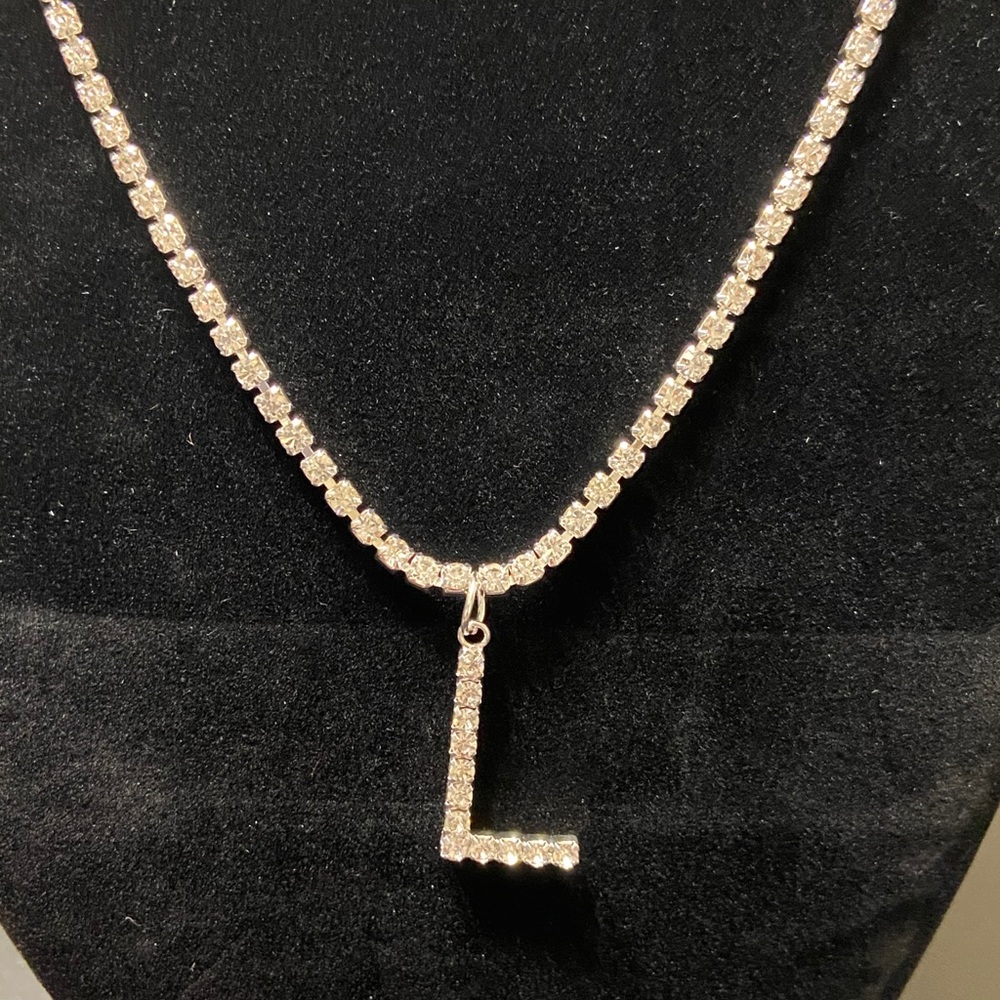 “L” Rhinestone Necklace
